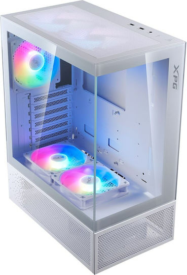 Adata Invader X Gaming Midi Tower Κουτί Υπολογιστή με Πλαϊνό Παράθυρο και RGB Φωτισμό Λευκό