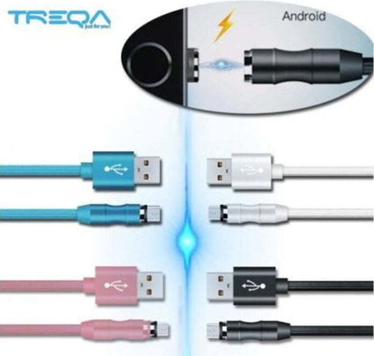 Treqa Magnetic USB 2.0 to micro USB Cable Μαύρο 1m (CA-8231)