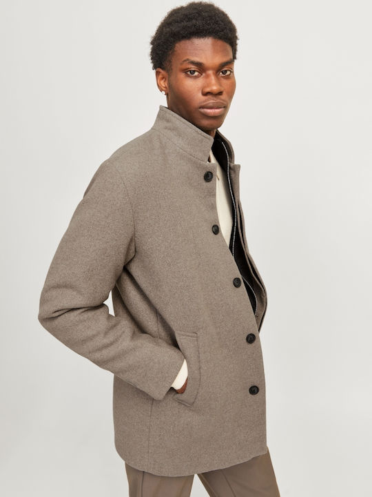 Herren Mantel Greige, Grey