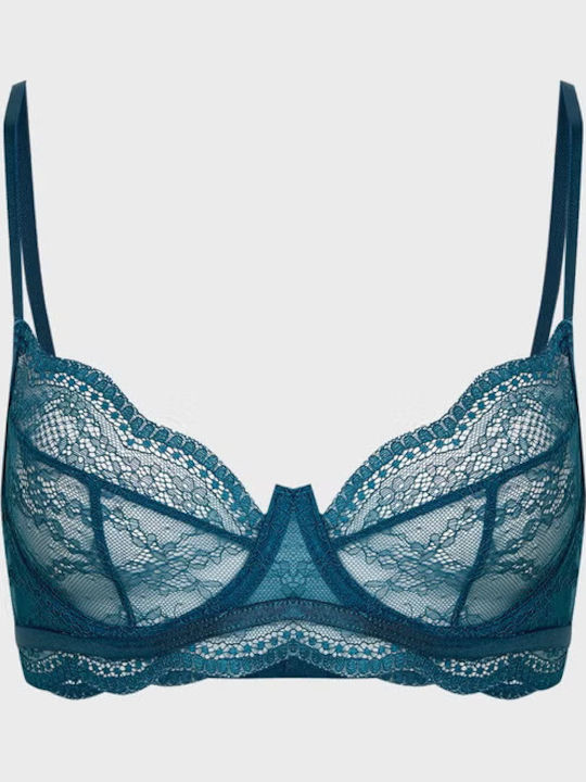 Bra without Padding Underwire Legion Blue