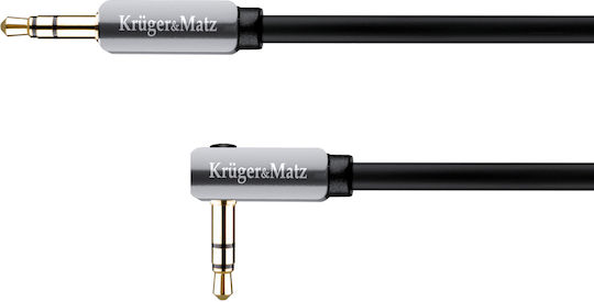 Kruger & Matz Καλώδιο Ήχου 3.5mm male - 3.5mm male Ασημί 1m KM0312