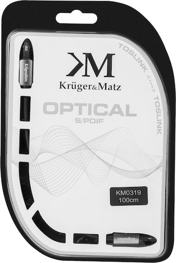 Kruger & Matz Optical Audio Cable TOS male - TOS male Μαύρο 1m (KM0319)