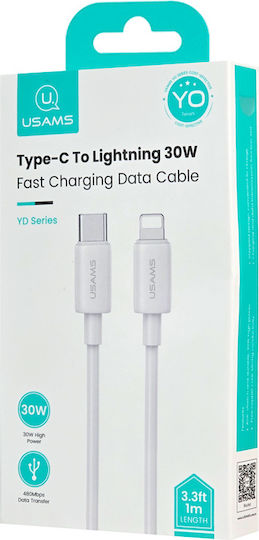 Usams Us-sj712 USB-C to Lightning Cable 30W White 1m (SJ712USB02)