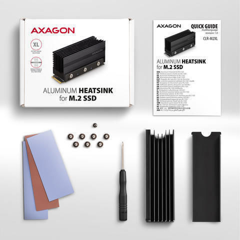 Axagon Ψύξη Μ.2 SSD Ασημί