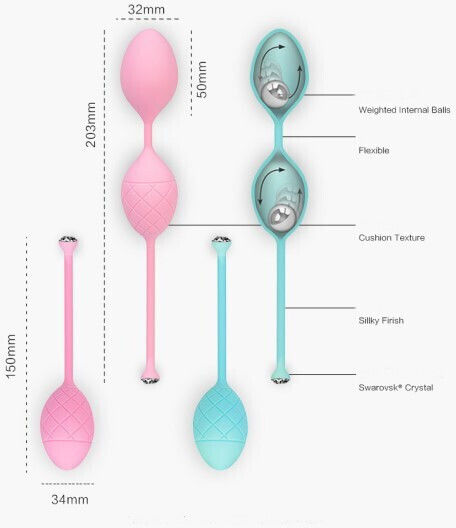 La Lolita Amsterdam Pillow Talk Miu Miu Kegel Frisky Κολπικές Μπάλες με Δόνηση Τιρκουάζ