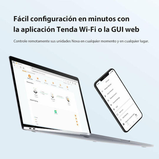 Tenda MX3 WiFi Мрежа на мрежови точки Точка за достъп Wi‑Fi 6 - Wi‑Fi 6 Двулентов (2.4 и 5GHz) в Двоен комплект Бял