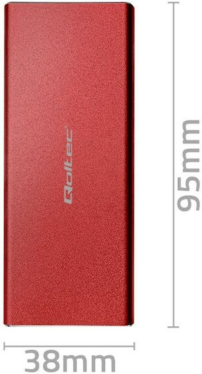 Qoltec Case for Hard Drive M.2 SATA III with Connection USB 3.0 Red