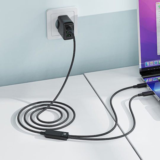 Acefast Regulär USB zu Typ-C,TC-TC Kabel 5A Schwarz