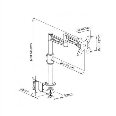 Techly Halterung Auf dem Schreibtisch Monitor bis 27" mit Arm (ICA-LCD-502BK)