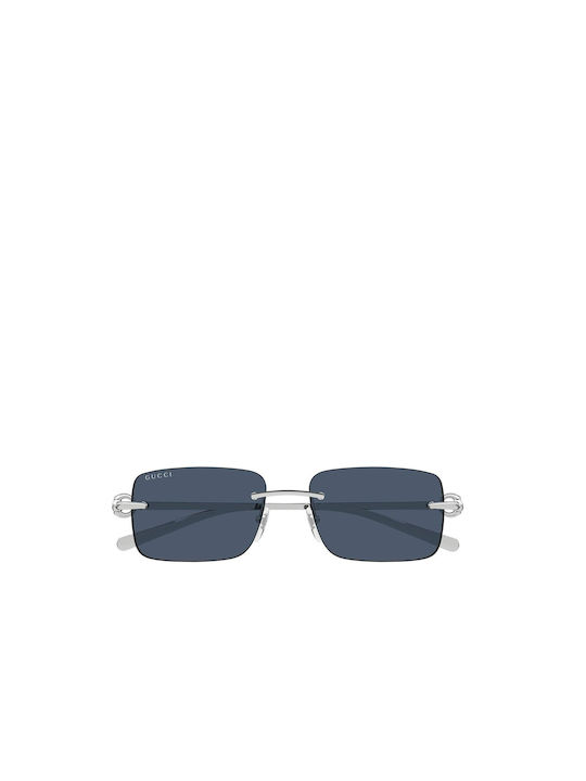 Gucci Sunglasses with Silver Metal Frame and Blue Lens GG1703S 003