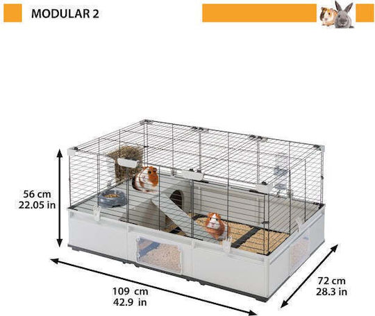 Ferplast 2 Cage Κλουβί Τρωκτικού 109x72x56cm