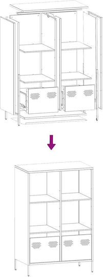 Bibliothek Rosa 68x39x103,5cm