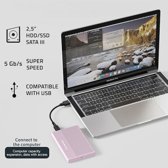 Qoltec 52279 Θήκη Προστασίας Ροζ