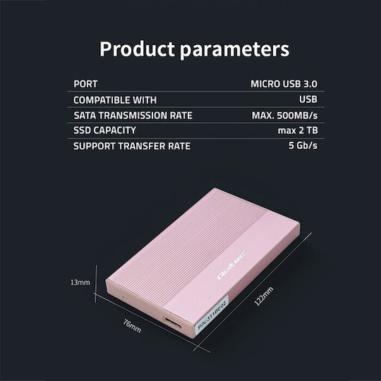 Qoltec 52279 Θήκη Προστασίας Ροζ