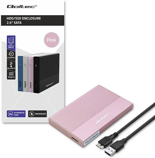 Qoltec 52279 Θήκη Προστασίας Ροζ