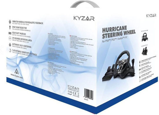 Kyzar Volan cu Schimbător de Viteze și Pedale pentru PS4 cu 270° Grade de Rotire (PS578KSTWHE)