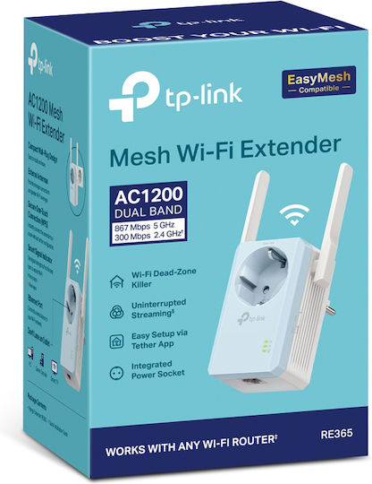 TP-LINK RE365 v3 WiFi удължител Двулентов (2.4 и 5GHz) 1200Mbps
