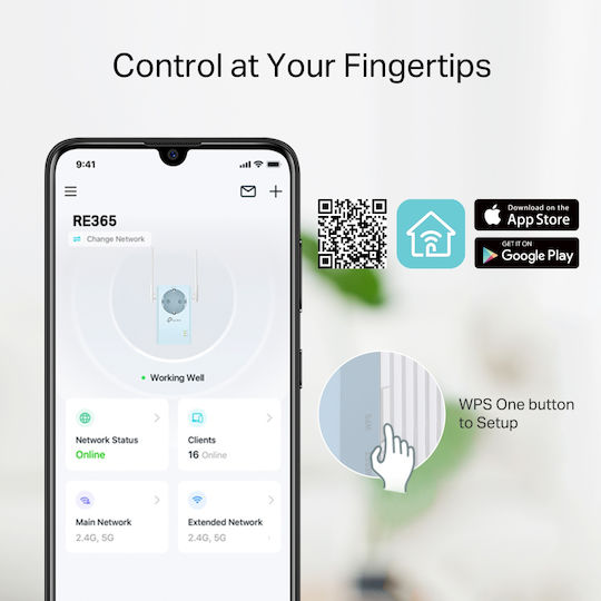 TP-LINK RE365 v3 WiFi удължител Двулентов (2.4 и 5GHz) 1200Mbps