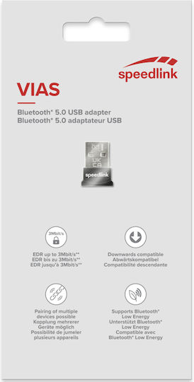 SpeedLink USB Bluetooth 5.0 Adapter με Εμβέλεια 20m (SL-167411-BK)