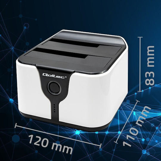 Qoltec Docking Station for 2 Hard Drives SATA 2.5" / 3.5" with Connection USB 3.0 (50309)