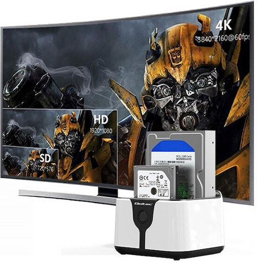 Qoltec Docking Station for 2 Hard Drives SATA 2.5" / 3.5" with Connection USB 3.0 (50309)