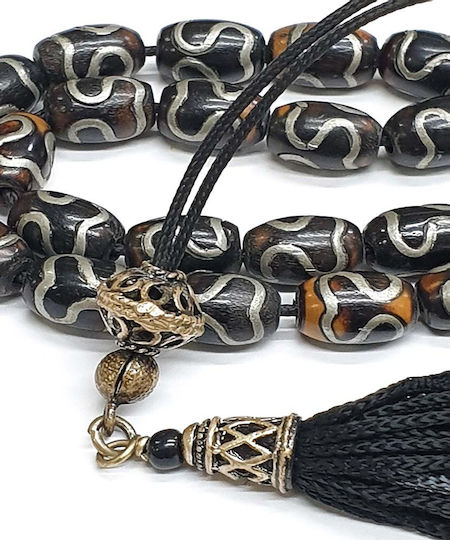 Roloi Komboloi Ebony Worry Beads Black 32cm