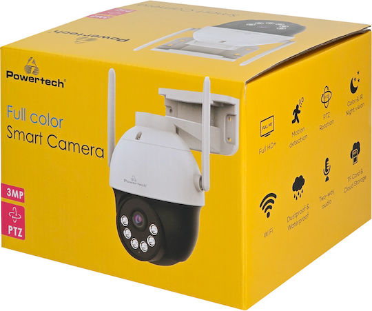 Powertech PT-1339 IP Κάμερα Παρακολούθησης Wi-Fi Full HD+ 3MP Αδιάβροχη με Αμφίδρομη Επικοινωνία και Φακό 4mm