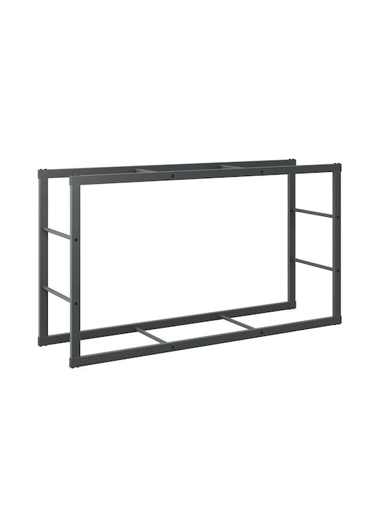 vidaXL Ξύλινο Ράφι Αποθήκευσης Ξύλων 110x30x61cm Μαύρο