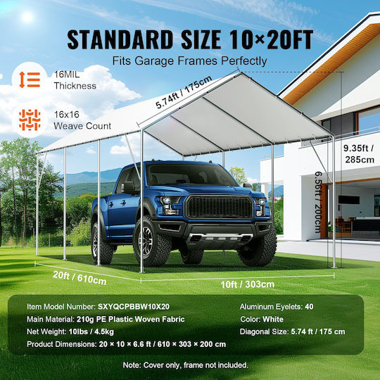 Vevor Cover for Kiosk White 3.048x6.096m