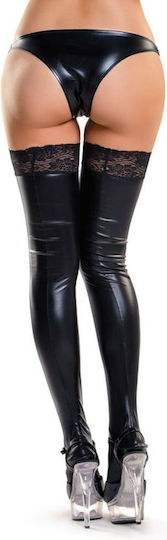 Softline Eliza Stockings Wetlook Glossy Black