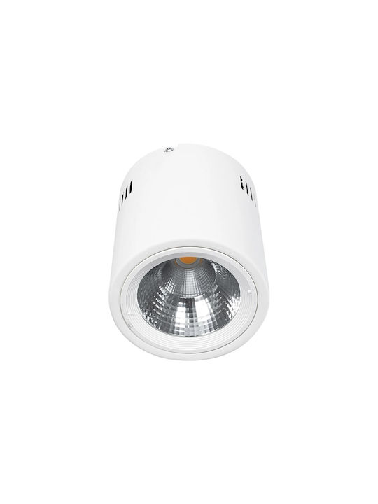 GloboStar Round Metallic Recessed Spot with Integrated LED and Warm White Light White