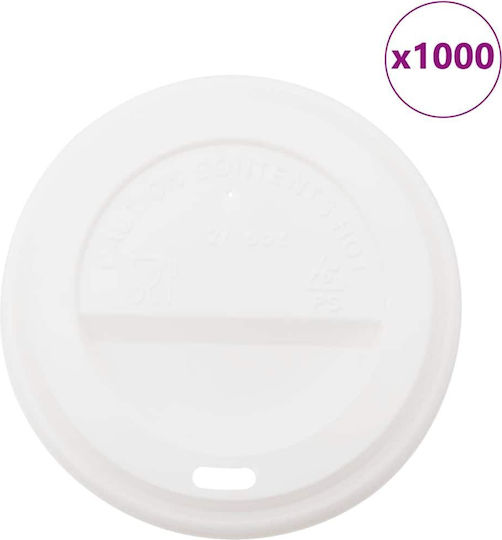 vidaXL Disposable Cup Lids in White color (1000pcs)