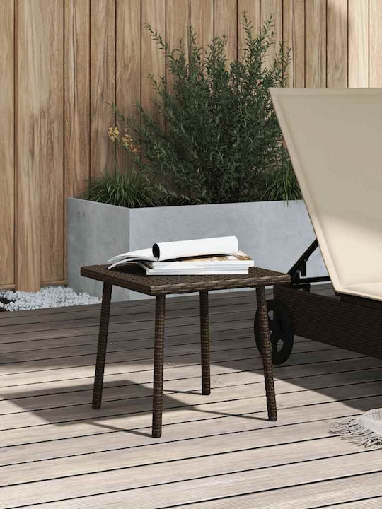 Sitting Room Outdoor Free Standing Rattan Table Brown 40x40x37cm