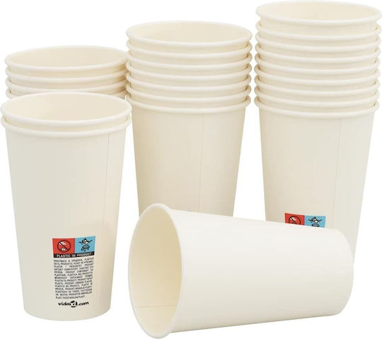 vidaXL Ποτήρι μιας Χρήσης Χάρτινo Καφέ 480ml 1000τμχ