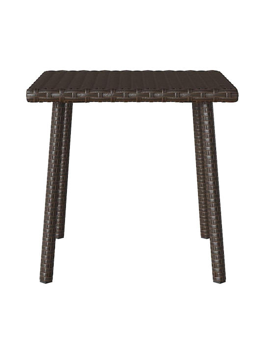 Sitting Room Outdoor Free Standing Rattan Table Brown 40x40x37cm