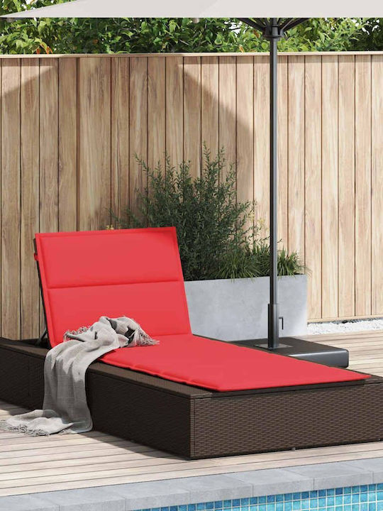Ξαπλώστρα Rattan με Μαξιλάρι 210x100x28εκ.