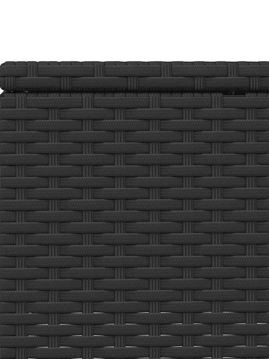 Șezlong Rattan cu Pernă Negru 210x100x28cm