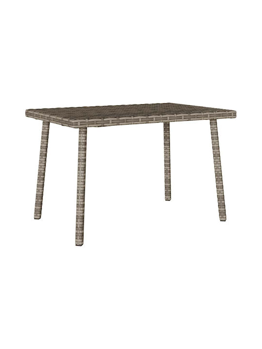 Sitting Room Outdoor Free Standing Rattan Table Gray 60x40x37cm