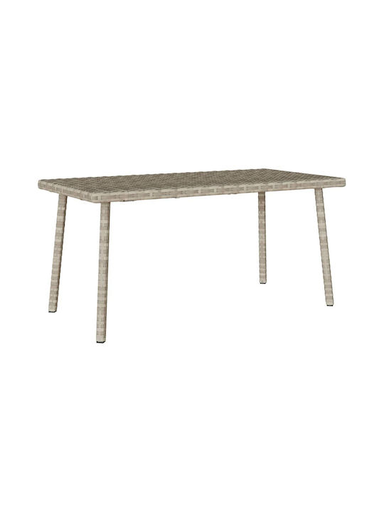 Sitting Room Outdoor Free Standing Rattan Table Light Grey 80x40x37cm