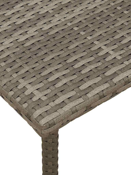 Sitting Room Outdoor Free Standing Rattan Table Gray 60x40x37cm