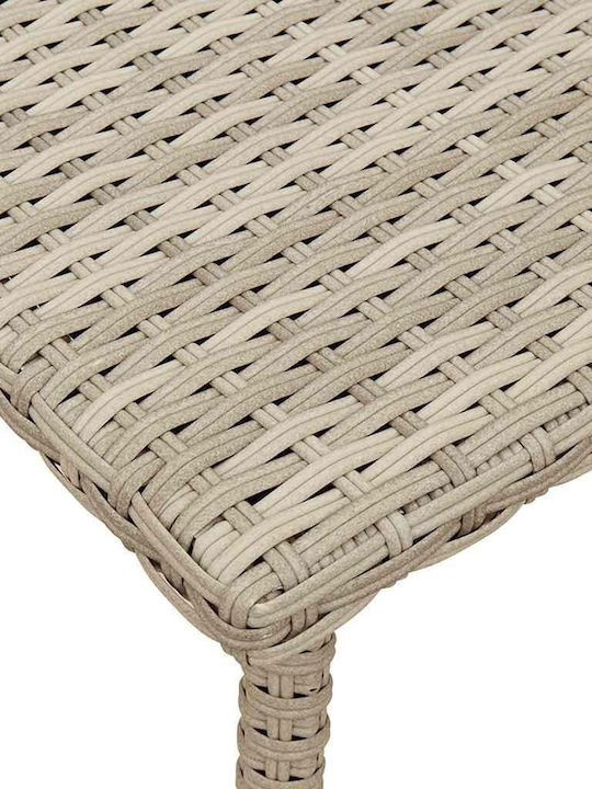 Sitting Room Outdoor Free Standing Rattan Table Light Grey 80x40x37cm