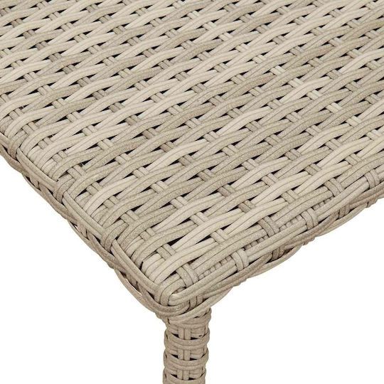 Sitting Room Outdoor Free Standing Rattan Table Light Grey 80x40x37cm