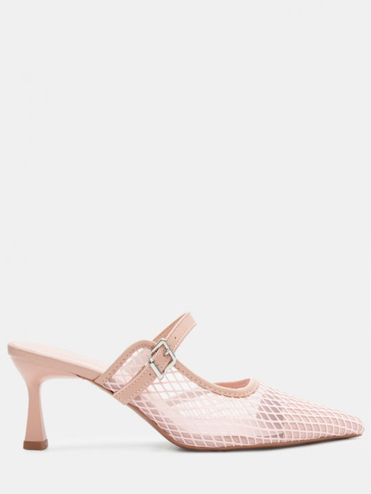 Luigi Heel Mules Pink