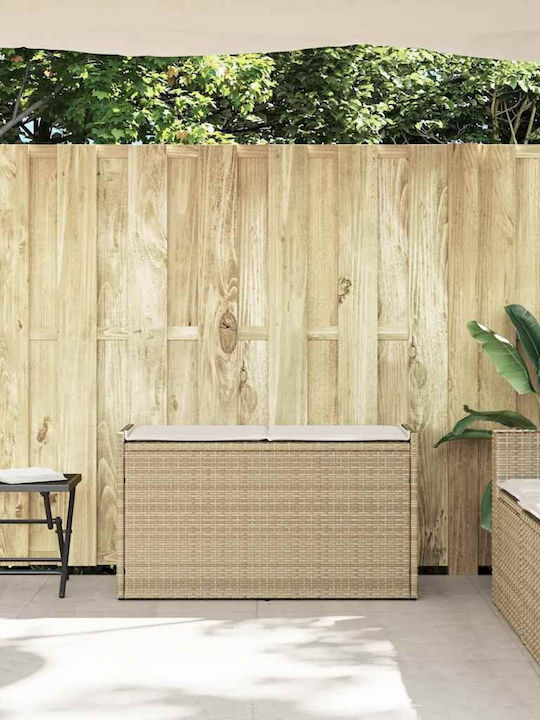 Outdoor Bench Rattan with Chest and Cushions 100x45x57cm