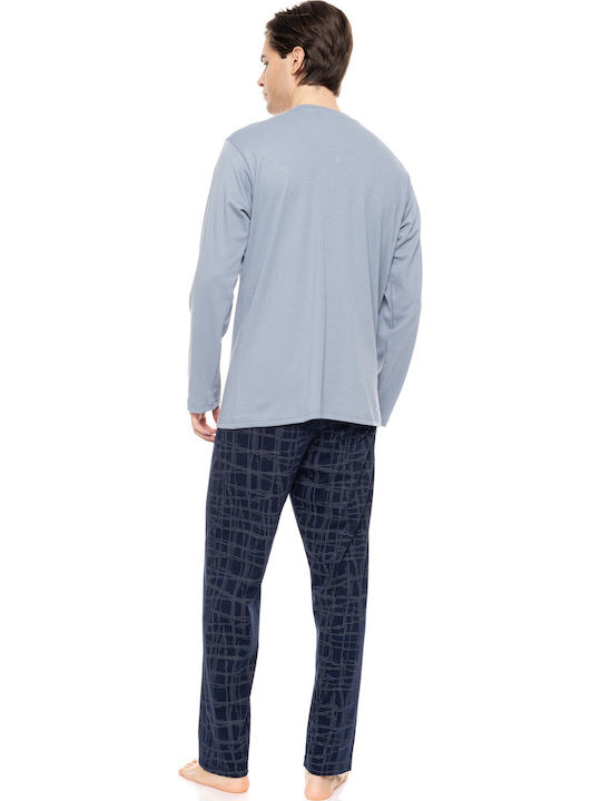 Ulisse Men's Winter Pajamas Set Yacht Blue