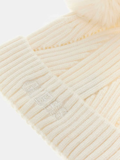 Beanie Unisex Căciulă cu Tricotaj Rib în culoarea Bej