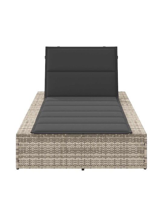 Liegestuhl Rattan mit Kissen Gray 210x100x28cm.