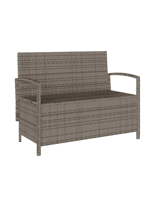 Bench Outdoor Rattan with Chest and Pillows