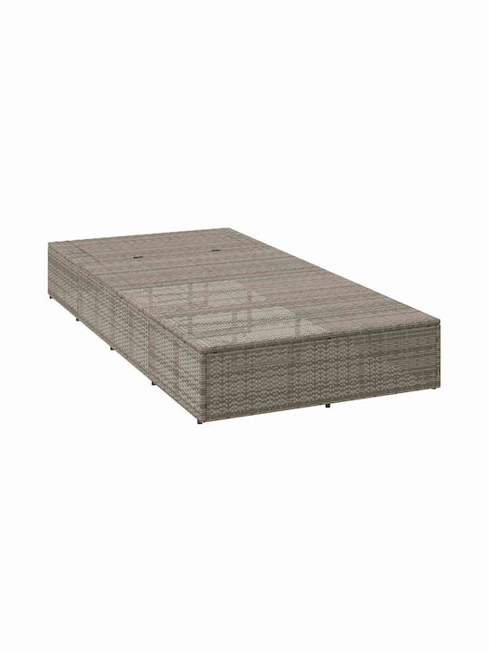 Liegestuhl Rattan mit Kissen Gray 210x100x28cm.