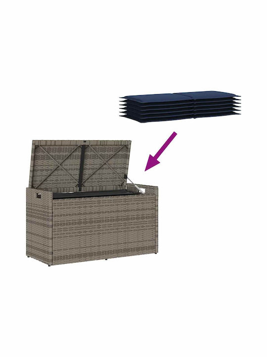 Bank Außenbereich Rattan mit Truhe und Kissen